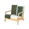 SICAAN - Sicaan Fauteuil scandinave vintage MARIE velours côtelé kaki et bois - vignette