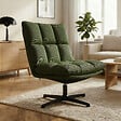 SICAAN - Sicaan Fauteuil pivotant moderne TAO velours côtelé kaki - vignette