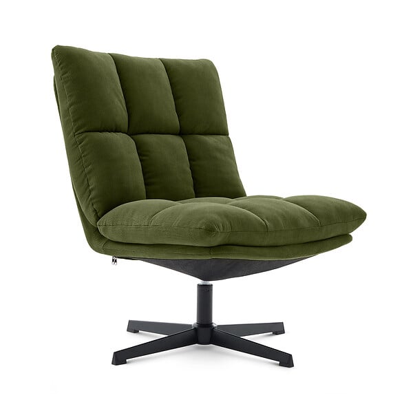 SICAAN - Sicaan Fauteuil pivotant moderne TAO velours côtelé kaki - large