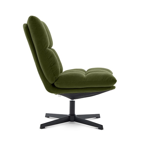 SICAAN - Sicaan Fauteuil pivotant moderne TAO velours côtelé kaki - large