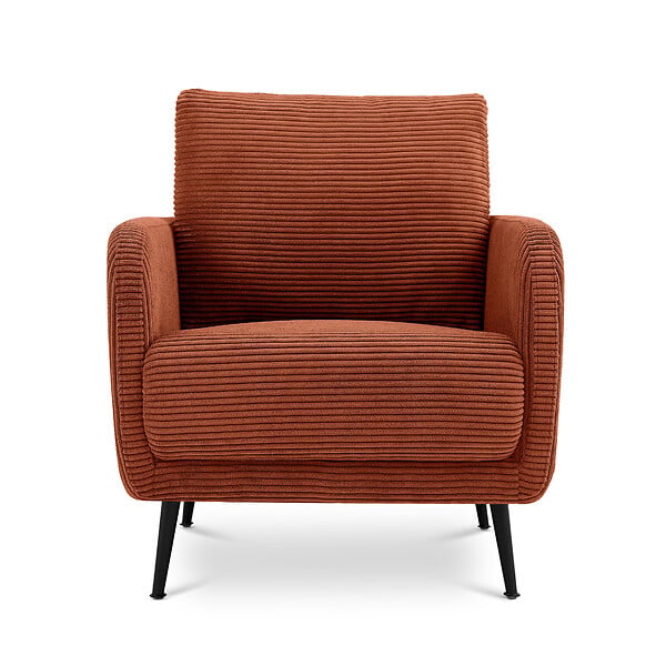 SICAAN - Sicaan Fauteuil design EMMA en velours côtelé terracotta - large