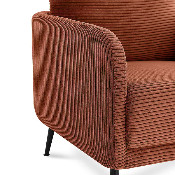 SICAAN - Sicaan Fauteuil design EMMA en velours côtelé terracotta - large