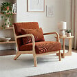 SICAAN - Sicaan Fauteuil scandinave vintage MARIE velours côtelé terracotta - vignette