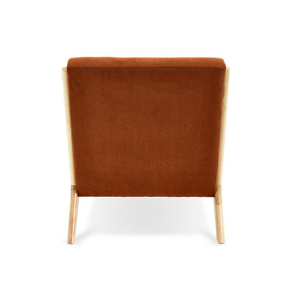 SICAAN - Sicaan Fauteuil scandinave vintage MARIE velours côtelé terracotta - large