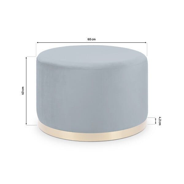 SICAAN - Sicaan Pouf Repose-Pieds Charlotte Velours Chic – Tabouret Design Art Déco Glamour – Assise Élégante avec Anneau Doré – Ottoman Déco pour Salon ou Chambre – 60x60x40  cm - large