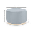 SICAAN - Sicaan Pouf Repose-Pieds Charlotte Velours Chic – Tabouret Design Art Déco Glamour – Assise Élégante avec Anneau Doré – Ottoman Déco pour Salon ou Chambre – 60x60x40  cm - vignette