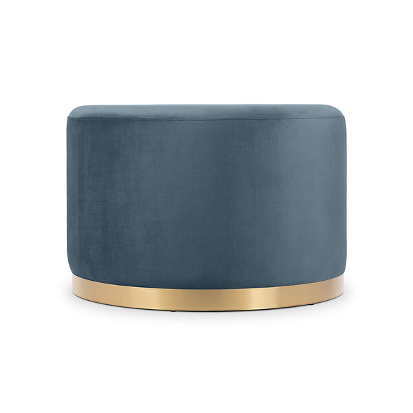 SICAAN - Sicaan Pouf Repose-Pieds Charlotte Velours Chic – Tabouret Design Art Déco Glamour – Assise Élégante avec Anneau Doré – Ottoman Déco pour Salon ou Chambre – 60x60x40  cm - large