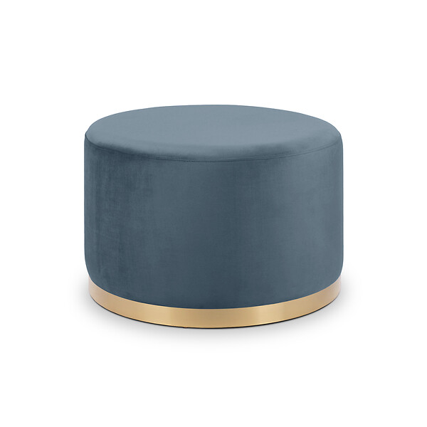 SICAAN - Sicaan Pouf Repose-Pieds Charlotte Velours Chic – Tabouret Design Art Déco Glamour – Assise Élégante avec Anneau Doré – Ottoman Déco pour Salon ou Chambre – 60x60x40  cm - large