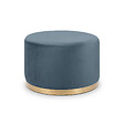 SICAAN - Sicaan Pouf Repose-Pieds Charlotte Velours Chic – Tabouret Design Art Déco Glamour – Assise Élégante avec Anneau Doré – Ottoman Déco pour Salon ou Chambre – 60x60x40  cm - vignette