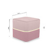 SICAAN - Sicaan Pouf Repose-Pieds Kate Velours Rose Framboise avec Base en Métal Doré – Tabouret Chic et Élégant Style Art – Ottoman Polyvalent et Confortable pour Salon, Chambre ou Bureau – 50 x 50 x 45  cm - vignette