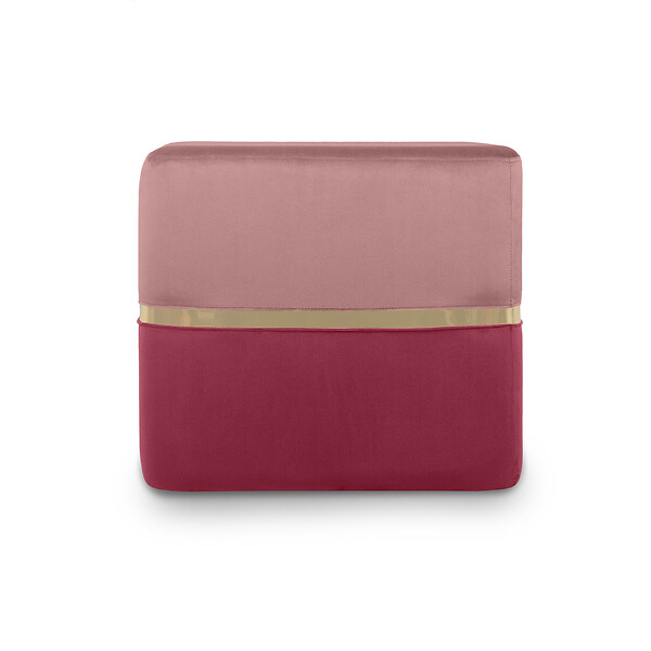 SICAAN - Sicaan Pouf Repose-Pieds Kate Velours Rose Framboise avec Base en Métal Doré – Tabouret Chic et Élégant Style Art – Ottoman Polyvalent et Confortable pour Salon, Chambre ou Bureau – 50 x 50 x 45  cm - large