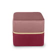 SICAAN - Sicaan Pouf Repose-Pieds Kate Velours Rose Framboise avec Base en Métal Doré – Tabouret Chic et Élégant Style Art – Ottoman Polyvalent et Confortable pour Salon, Chambre ou Bureau – 50 x 50 x 45  cm - vignette