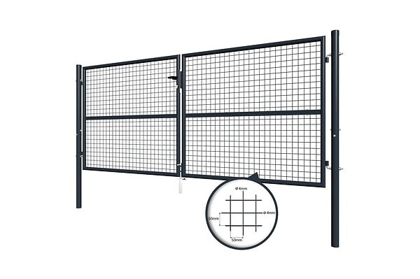 CASANOOV - Casanoov Portail battant grillagé 3 m OLGA H.130  cm Gris - large