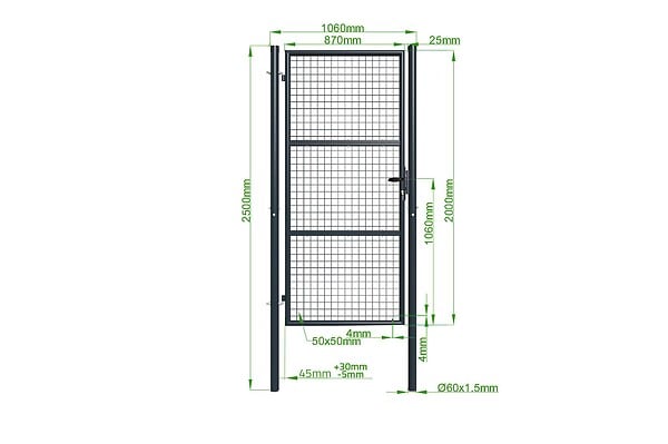 CASANOOV - Casanoov Portillon grillagé 1m OLGA H.200  cm Gris - large