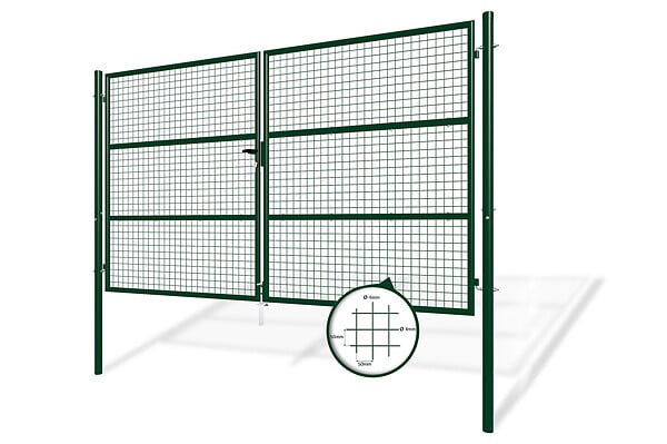 CASANOOV - Casanoov Portail battant grillagé rigide L.3 m OLGA H.180  cm Vert - large