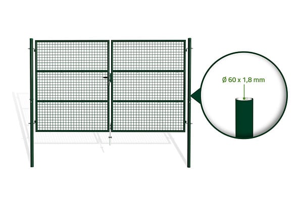CASANOOV - Casanoov Portail battant grillagé rigide L.3 m OLGA H.180  cm Vert - large