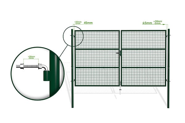 CASANOOV - Casanoov Portail battant grillagé rigide L.3 m OLGA H.180  cm Vert - large