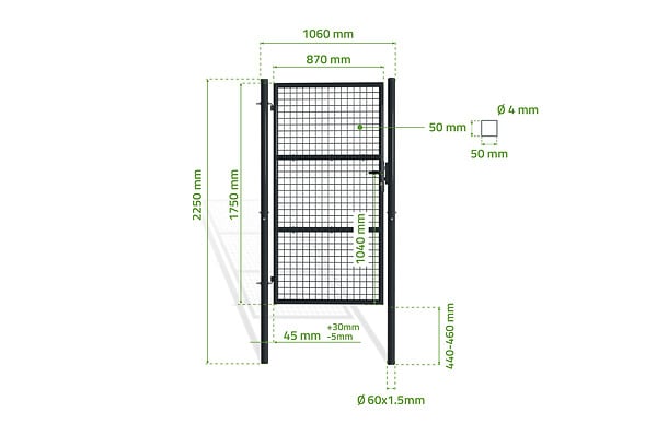 CASANOOV - Casanoov Portillon grillagé 1m OLGA H.180  cm Gris - large