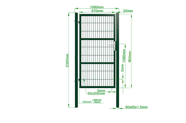CASANOOV - Casanoov Portillon grillagé 1m RAZO H.180  cm Vert - large