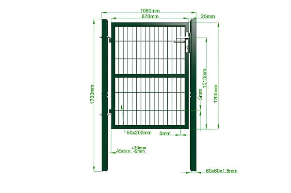 CASANOOV - Casanoov Portillon grillagé 1m Vert RAZO H.120 cm - large