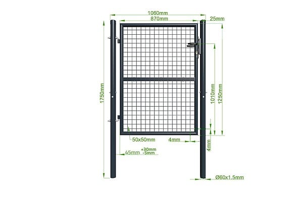 CASANOOV - Casanoov Portillon grillagé 1m OLGA H.130  cm Gris - large