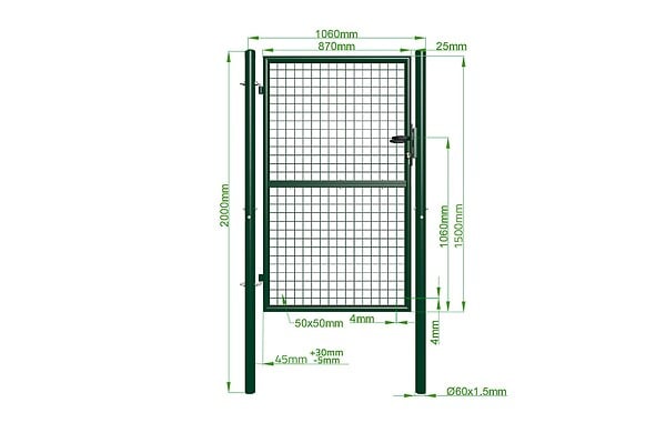 CASANOOV - Casanoov Portillon grillagé 1m OLGA H.150  cm Vert - large