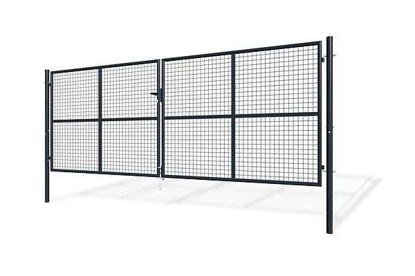 CASANOOV - Casanoov Portail battant grillagé 4 m OLGA H.150  cm Gris - large