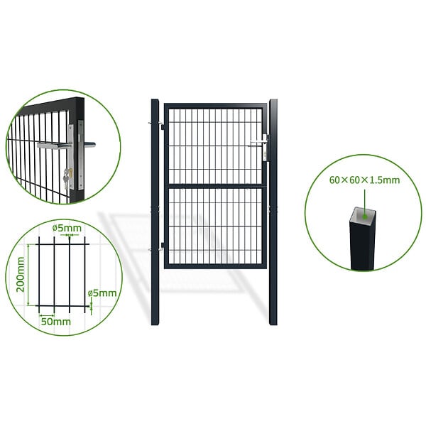 CASANOOV - Casanoov Portillon grillagé 1m RAZO H.140  cm Gris - large