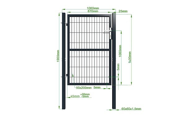 CASANOOV - Casanoov Portillon grillagé 1m RAZO H.140  cm Gris - large