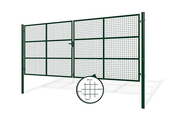 CASANOOV - Casanoov Portail battant grillagé vert OLGA 4 m H.180 cm - large