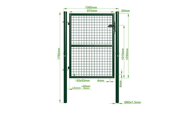CASANOOV - Casanoov Portillon grillagé 1m OLGA H.130  cm Vert - large