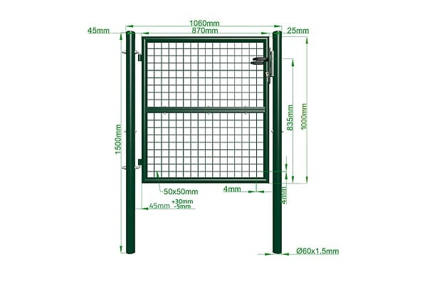 CASANOOV - Casanoov Portillon grillagé 1m Vert OLGA H.100 cm - large