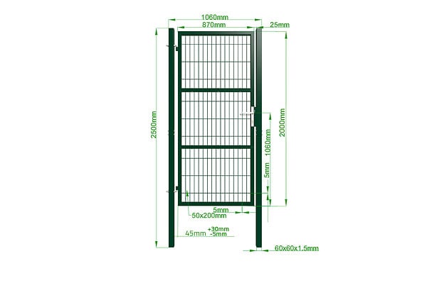 CASANOOV - Casanoov Portillon grillagé 1m RAZO H.200  cm Vert - large