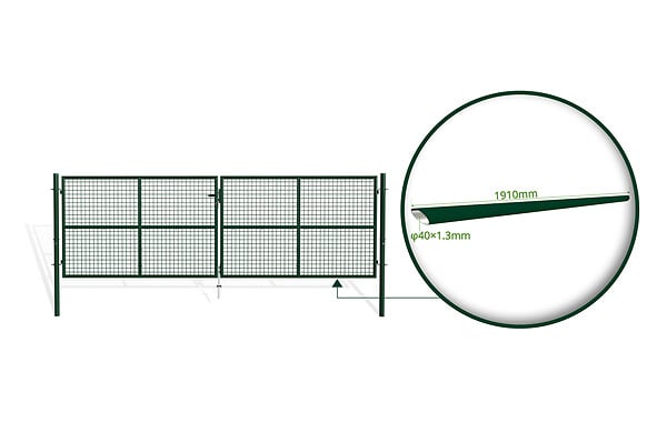 CASANOOV - Casanoov Portail battant grillagé 4 m OLGA H.130  cm Vert - large