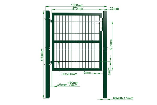 CASANOOV - Casanoov Portillon grillagé 1m Vert RAZO H.100 cm - large