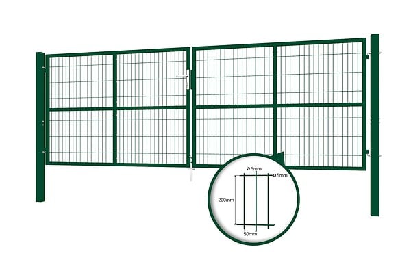 CASANOOV - Casanoov Portail battant grillagé vert RAZO 4 m H.140 cm - large