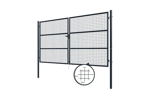CASANOOV - Casanoov Portail battant grillagé rigide L.3 m OLGA H.180  cm Gris - large