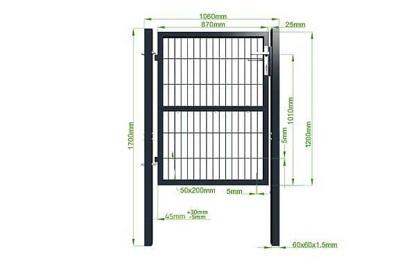 CASANOOV - Casanoov Portillon grillagé 1m Gris RAZO H.120 cm - large
