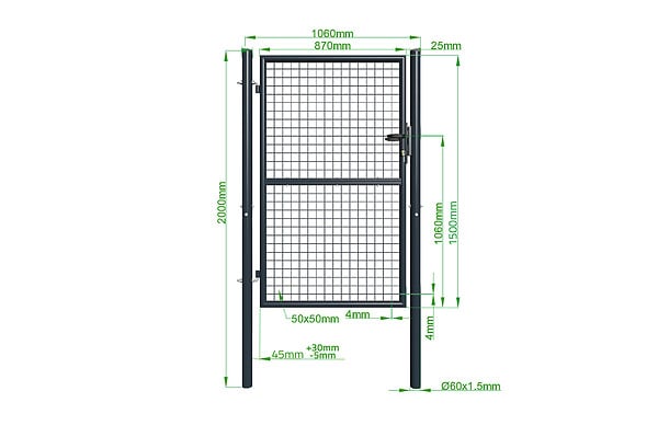 CASANOOV - Casanoov Portillon grillagé 1m OLGA H.150  cm Gris - large