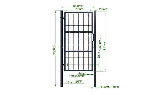 CASANOOV - Casanoov Portillon grillagé 1m RAZO H.180  cm Gris - large