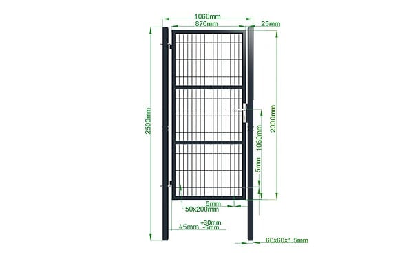 CASANOOV - Casanoov Portillon grillagé 1m RAZO H.200  cm Gris - large