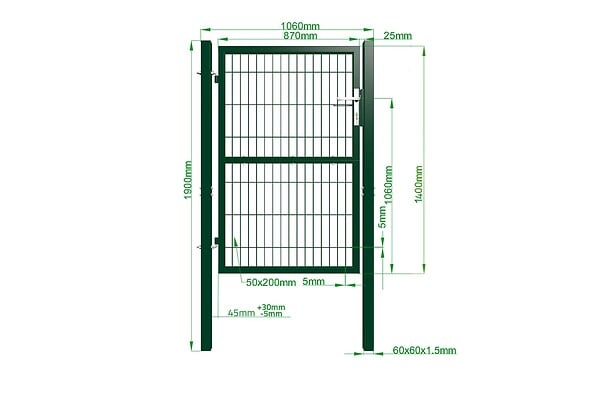 CASANOOV - Casanoov Portillon grillagé 1m RAZO H.140  cm Vert - large