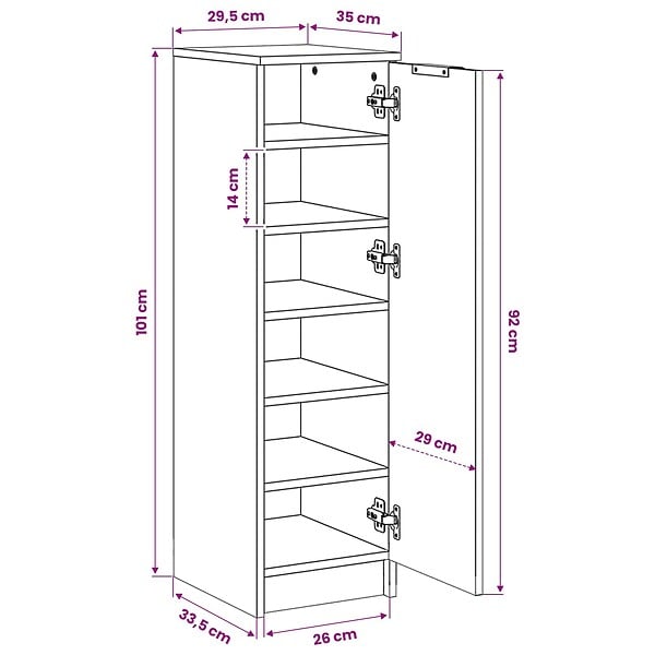 VIDAXL - vidaXL Armoire à  chaussures Blanc 30x35x100 cm Bois d'ingénierie - large