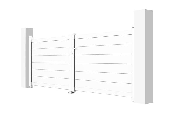 CASANOOV - Casanoov Portail battant 3 m EIGER H.115  cm + Portillon 1m EIGER H.115  cm aluminium blanc - large
