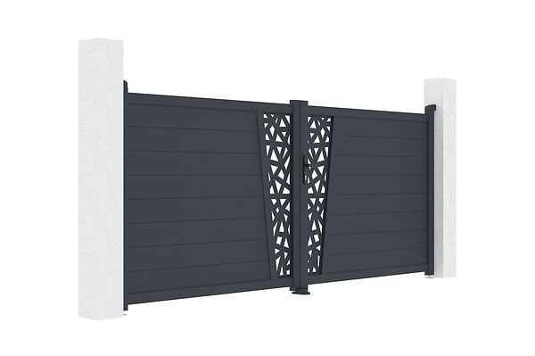 CASANOOV - Casanoov Portail battant aluminium gris CERVINA RUIVO 3,5 m hauteur 140  cm - large