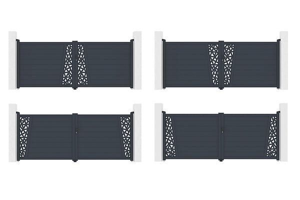 CASANOOV - Casanoov Portail battant aluminium gris CERVINA RUIVO 3,5 m hauteur 140  cm - large