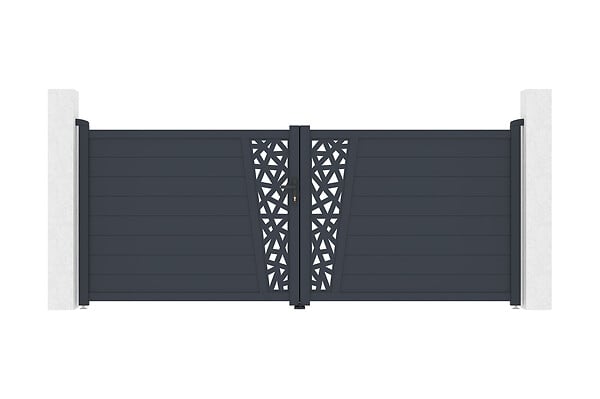 CASANOOV - Casanoov Portail battant aluminium gris CERVINA RUIVO 3,5 m hauteur 140  cm - large