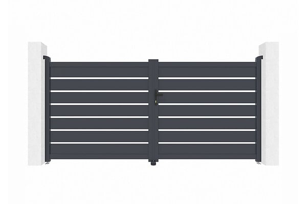 CASANOOV - Casanoov Portail battant ajustable en largeur 3 m VOGEL H. 140  cm alu gris - large