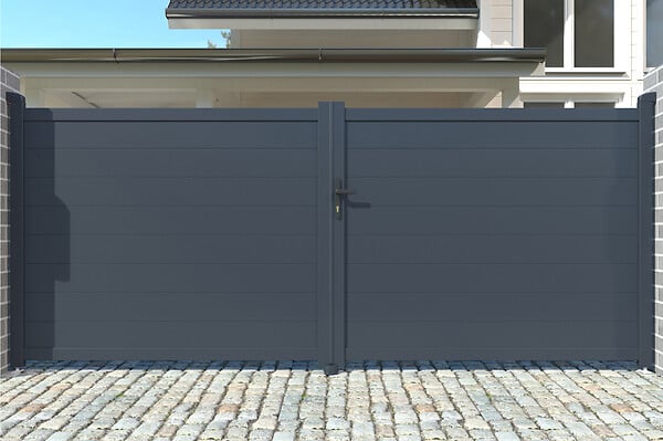 CASANOOV - Casanoov Portail battant ajustable en largeur 3 m EIGER H.140  cm alu gris - large