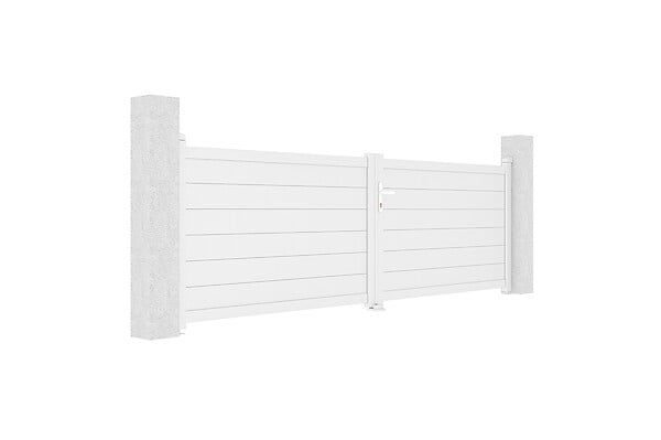 CASANOOV - Casanoov Portail battant 3,5 m EIGER H.115  cm alu blanc + motorisation BUNKER B500 - large
